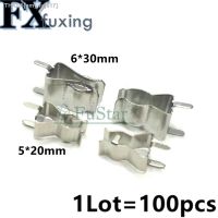 ﹍ 100pcs 6x30mm Fuse Clip Fuse Holder 5X20MM Insurance Header Copper Clamp 6x30mm Fuse Tube Support Fuse Holder For 5x20 6x30 MM