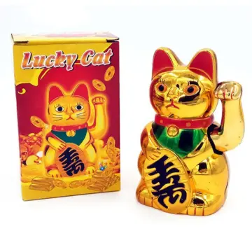 Golden large ceramic waving lucky cat – Tokyo gallery ltd shop