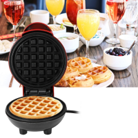 Mini Electric Waffles Maker Egg Cake เครื่องทำวาฟเฟิล, เครื่องทำอาหารเช้าขนาดกะทัดรัดทนทาน, 350w สำหรับทำแซนด์วิชที่บ้าน, วาฟเฟิล, อุปกรณ์ครัวเค้ก Panini US 100V ‑ 120V