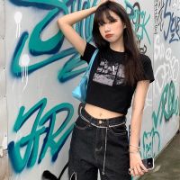 90s Goth Grunge Short Crop Top Streetwear Punk