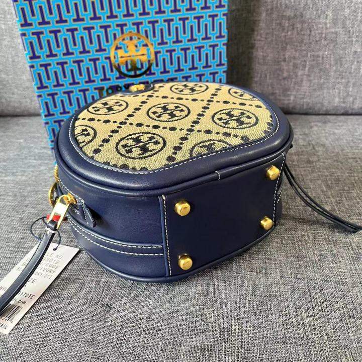 มาตรฐานเดิม-tory-burch-foreign-trade-new-all-match-super-hot-retro-old-flower-print-round-cake-small-round-bag-embroidery-one-shoulder-messenger-bag