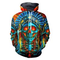 2023 style Skull Indians 3D Printed Fall Hoodies Men Women Sweatshirts Hooded Pullover Quality Tracksuits  Coats  Outwear New，can be customization