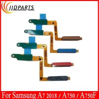 ลายนิ้วมือสําหรับ Samsung Galaxy A7 2018 A750 A750F ปุ่มโฮมลายนิ้วมือ Touch ID เซนเซอร์ Flex Cable Ribbon อะไหล่ริบบิ้น