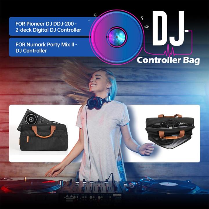 เคสป้องกันแผ่นเสียงความจุมากเครื่องเล่นแผ่นดิสก์สำหรับดีเจของ-eva-dj-สำหรับ-ddj-200ปาร์ตี้-numark-mix-i-piondj