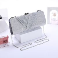 [กระเป๋าแฟชั่นร้อน688] Bolso De Noche De Satén Para Mujer Bolsa De Mano Con Diamantes De Imitación Cadena 2022