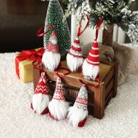 Hanging Gnomes Christmas Tree Faceless Doll Small Pendant Set Pendants Handmade Cloth Festive Supplies Santa Plush Ornaments