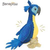 Plush Dog Toys Interactive Squeaky Durable Stuffed Cotton Rope Pet Puppy Toys Teeth Cleaning Embroidery Parrot