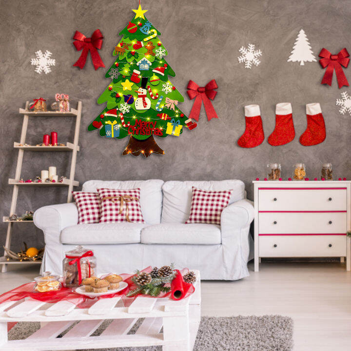 เด็ก-diy-felt-christmas-tree-ตกแต่งสุขสันต์วันคริสต์มาสสำหรับ-home-2022อุปกรณ์ตกแต่งวัยคริสมาสต์-navidad-2023ใหม่ปีของขวัญต้นคริสต์มาส