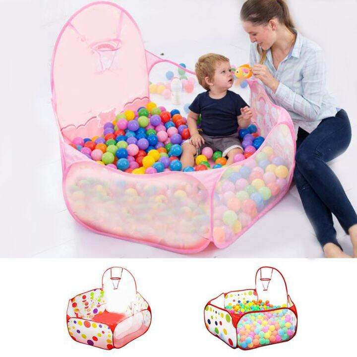 baby-ocean-ball-pit-pool-game-indoor-kids-game-play-toy-tent-with-ball-hoop