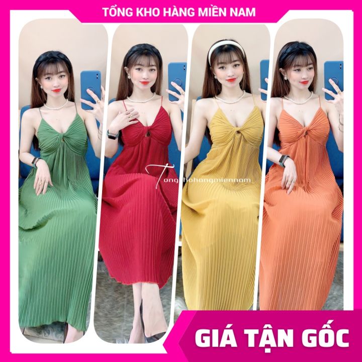 ĐẦM SUÔNG 2 DÂY XOẮN NGỰC TRƠN MÀU DẬP LI TP111 ⚡ ĐẦM VOAL DÁNG SUÔNG