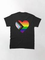 Men T Shirts Progress Pride Flag Heart Lgbt Funny MenS Cotton Short Sleeve Oversized Graphic Round Neck Summer New T Shirts S-4XL-5XL-6XL