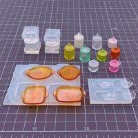 Miniature Food Candy Biscuits on Woodwork Pot Mould Mini Dessert Tray Plate Uv Resin Mold Silicone Mold