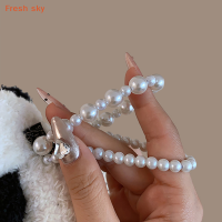 Fresh sky สายรัดผมไข่มุกสำหรับผู้หญิงผ้ามัดผมหางม้าเกรดสูงสำหรับผู้หญิงสายรัดผมใหม่ตุ๊กตาน่ารักน่ารัก