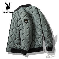 PLAYBOY ฤดูใบไม้ร่วง และแจ็คเก็ตฤดูหนาวเสื้อเบสบอลใหม่หนาเสื้อแจ็คเก็ตผ้าฝ้าย