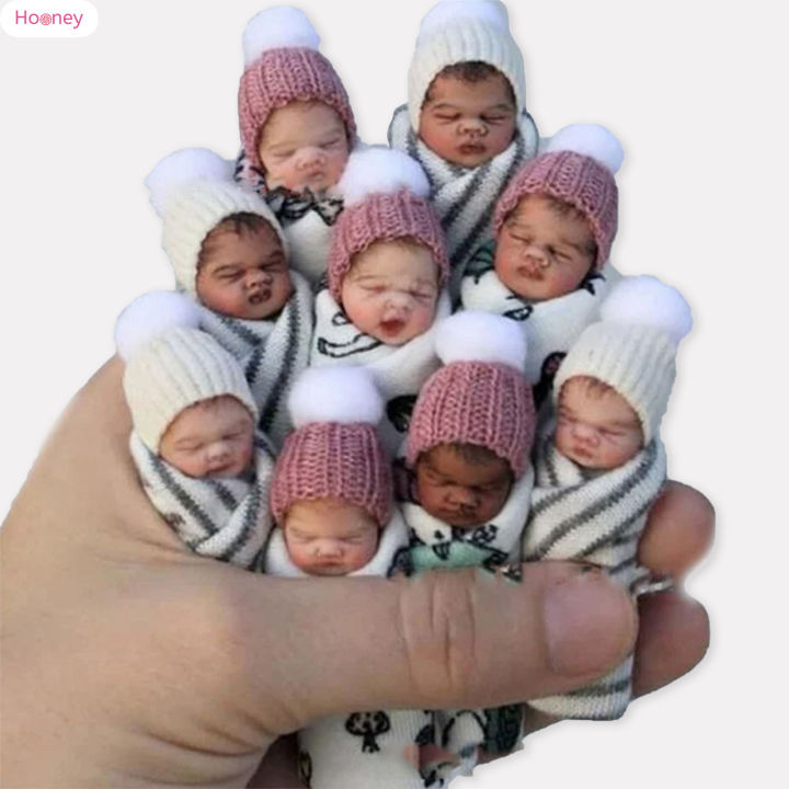 hooney-ตุ๊กตาเด็กทารกรีบอร์นมินิเรซินขนาดเล็กเด็กเล็กตุ๊กตาเด็กเหมือนจริงของขวัญปาร์ตี้สำหรับอาบน้ำทารก