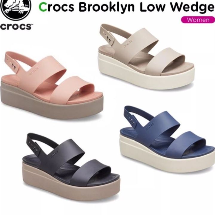 รองเท้าแตะผู้หญิง-crocs-brooklyn-low-wedge-รองเท้ารัดส้น-รองเท้าแตะลำลอง-รองเท้าครอส์-รองเท้าเผื่อสุขภาพ-รองเท้าแตะแฟชั่น