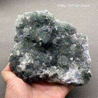 100 Natural Green Stepped Fluorite Cluster ตัวอย่างแร่อัญมณีระดับหินและคริสตัล