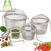 【Varitystore】Stainless Steel Seasoning Ball Soup Bag Tea Filter Ball Locking Flavor Spice Seasoning Box Filter Ball Tea Filter Tennis Filter Tea Bag