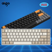 Aigo A68บลูทูธคีย์บอร์ด2.4G Wireless Gaming Mini USB สายสีเหลือง68 Key Gamer คีย์บอร์ดสำหรับคอมพิวเตอร์ PC