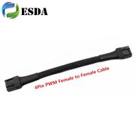 25cm Black Sleeved 4Pin PWM Fan Female to Female 2510 4 Pin PC Cooling Power Extension Cable