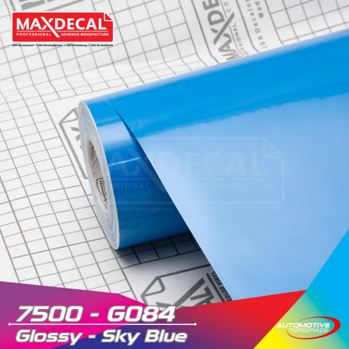 Sticker Stiker Scotlait Maxdecal 7500 G084 Glossy Sky Blue 45 X 15