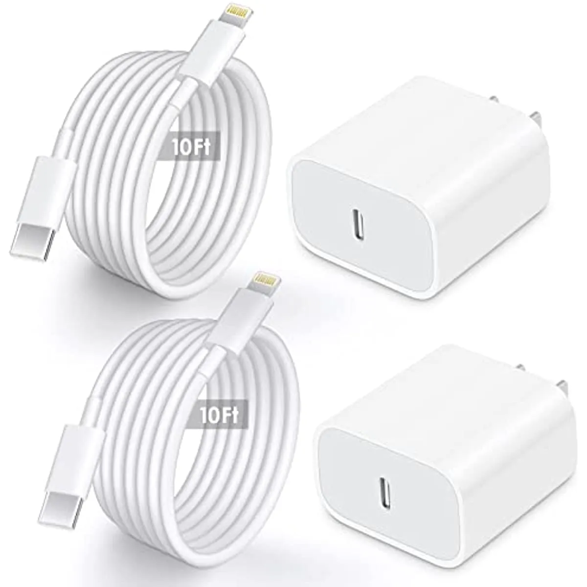 MD iPhone Charger 10 FT 2Pack Long iPhone 13 14 Fast Charger with USB C to  Lightning Cable 20W USB C Wall Charger compatible with iPhone 14  Plus/14/13/12/11 Pro Max/XS/Max/XR/X,iPad | Lazada