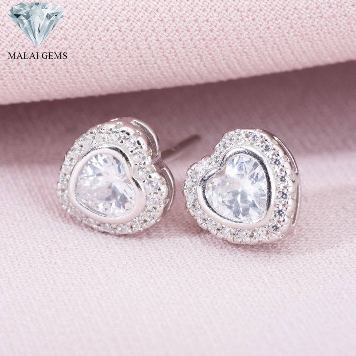 malai-gems-ต่างหูเพชร-เงินแท้-silver-925-เพชรสวิส-cz-เคลือบทองคำขาว-รุ่น-155-1ea79542-แถมกล่อง-ต่างหูcz-ต่างหูเงินแท้