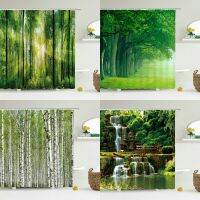 【CW】✙✱  Shower Curtain Landscape Blackout Polyester Toilet Accessorie