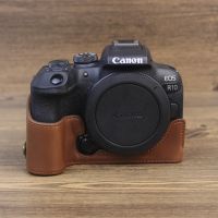 หนัง PU เคสสำหรับ Canon EOS R10 R5 R7 R6II RP EOSM6 Mark II ติดตั้งครึ่งกระเป๋าใส่กล้องสำหรับ G7X3 G7X Mark III G5X2 G5X ถุง Mark II