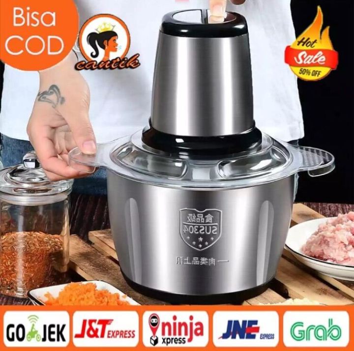 Blender Daging Stainless Steel 2 Liter Serbaguna Sayur Buah Kacang Meat ...