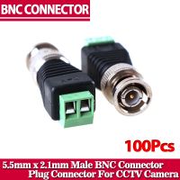 【HOT SALE】 wenzouf กล้อง BNC กล้องวงจรปิดวิดีโอตัวผู้100ชิ้นตัวเชื่อมอะแดปเตอร์ CAT5 Coax To Balun อุปกรณ์เสริมทีวี BNC