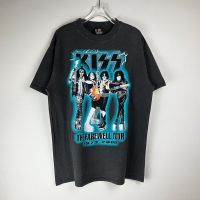 【ผ้าฝ้ายแท้】Kiss วงดนตรีเสื้อยืดแขนสั้นวินเทจ