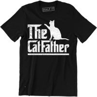 2023 NEWTop ขายผู้ชายแขนสั้น Catfather เสื้อยืดแมวพ่อสัตว์เลี้ยงคนรักไอเดียของขวัญวันพ่อ Daddy Tee เสื้อฤดูร้อน Casual หลวม Tee สำหรับพ่อแฟน