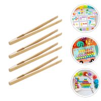 4 Pcs Kids Educational Toys Early Learning Tweezers Wood Tongs Toddlers Sorting Wooden Toaster Beans Montessori