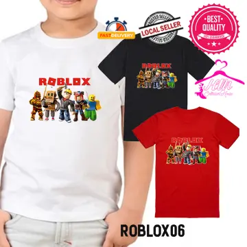 Roblox Kids T-Shirt Tee Top (Red Print) Gaming Gamer Boys Girls