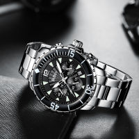 ✨HOT ITEM✨ Biden Mens Stainless Steel Case Small Three Eyes Multi-Functional Waterproof Personality Fashion Hot Mens Wrist Watch YY