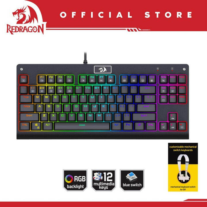 Redragon K568 Rgb Dark Avenger Mechanical Gaming Keyboard 87 Keys 