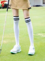 Golf Socks Womens Extended Knee Socks Sports and Leisure Three-Stripe Socks with Skirt