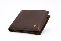 POLO HILL Mens Brown RFID Blocking กระเป๋าสตางค์หนังแท้ Bi-Fold C-PHW-6032-AB