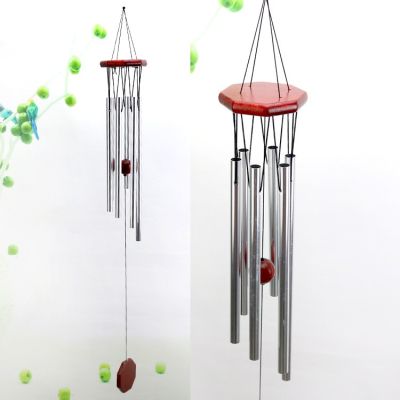 สินค้าใหม่ กระดิ่งลม 6 หลอด ขนาดเล็ก โมบายลม ระฆังลม Wind Chime กระดิ่งแท่งสีเงิน โมบายแขวน ตกแต่งบ้าน ตกแต่งสวน