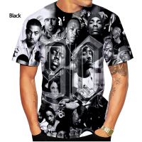 2023 NEWNew Hip Rapper Tupac Shakur 2Pac 3D-Printed เสื้อยืดผู้ชาย Hip Hop Street เสื้อยืดฤดูร้อน Blazer