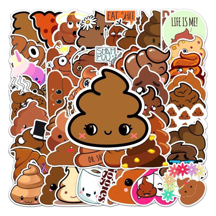 hot-dt-10-50pcs-poop-emoticons-reward-sticker-for-magazine-office-teacher-label-2022