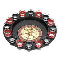 เกมพนันรูเล็ต Roulette Wheel แก้วเหล้ายิงด้วยลูกเหล็ก 2 ลูกและแก้ว 16 ใบ รุ่น DrinkingRoulete03B-J1-rim