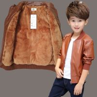 ZZOOI Winter Fur Padded Brand Fashion Child Coat Baby Girls Boys Leather Jackets Warm Children Outerwear Kids Outfits 2-15 Years