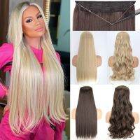 80cm Hair Extensions No Clip In Color Mixing Blonde Black Brown Synthetic Natural False Artificial HairPiece For Women Hairstyle