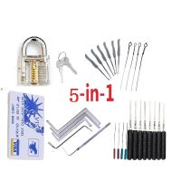 【Hot】5 In 1 Locksmith Supplies Hand Tools Lock Pick Set Row Tension Wrench Tool Broken Key Auto Extractor Remove Hook Hardware