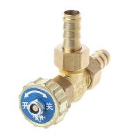 Elbow Brass Needle Valve 10mm Propane Butane Gas Adjuster Barbed Spigots 1 Mpa