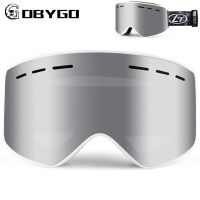 GOBYGO Skiing Goggles Unisex New Double Layer Ski Goggles With Magnetic Anti-fog Snow Protection Over Eyewear Snowboard Glasses