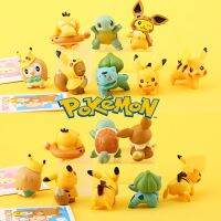 Takara Tomy 8 Pçs/set Pokemon Figura De Ação Pikachu Bolo Cozimento Decorão Decorentos 3Cm อะนิเมะ Coleão Boneca