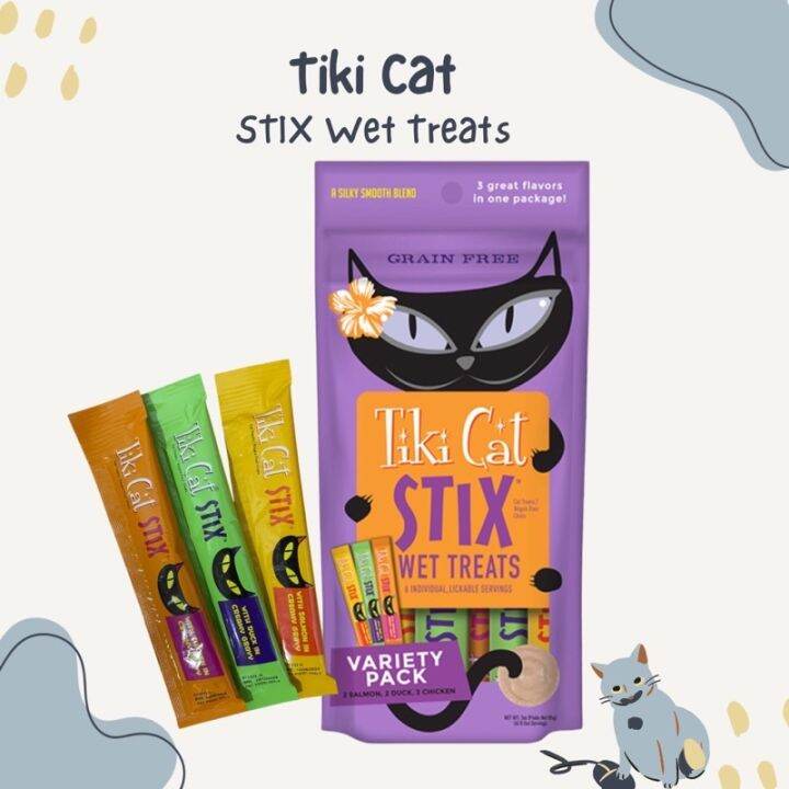 TiKi Cat ขนมแมวเลียพรีเมี่ยมนำเข้าจากอเมริกา มี 3 รสชาติ ไก่ เป็ด แซลม